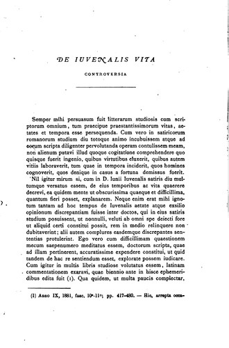 De Juvenalis vita controversia