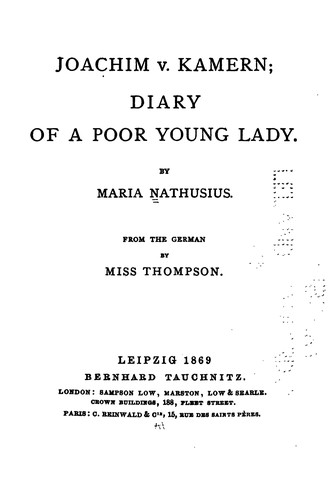Joachim V. Kamern: Diary of a Poor Young Lady