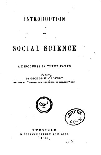 Introduction to Social Science: A Discourse in Three Parts