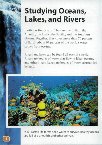 Oceans, lakes, and rivers