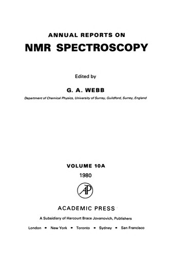 Annual Reports on NMR Spectroscopy, 10A