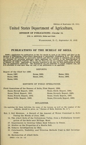 Publications of the Bureau of Soils