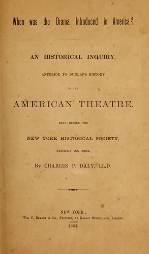 When was the drama introduced in America?
