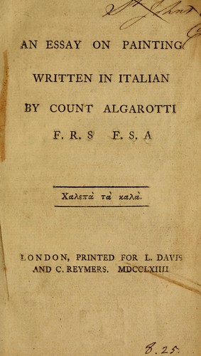 An essay on painting written in Italian