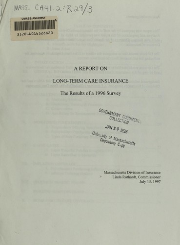 A report on long-term care insurance