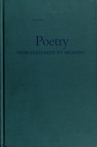 Poetry from statement to meaning