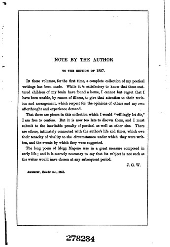 Poems of John Greenleaf Whittier