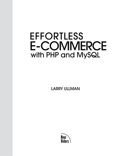Effortless e-commerce with PHP and MySQL