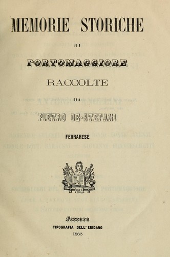Memorie storiche di Portomaggiore