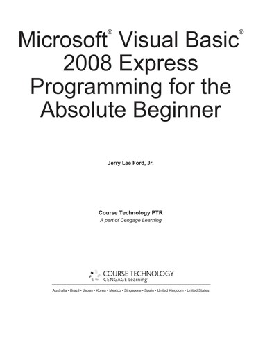Microsoft Visual Basic 2008 express programming for the absolute beginner