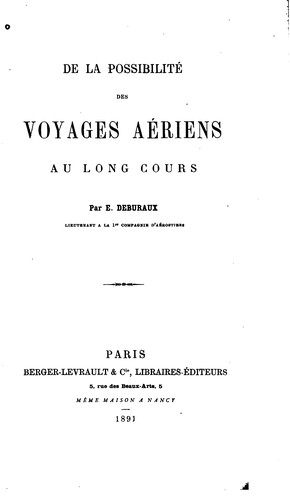 De la possibilité des voyages aériens au long cours
