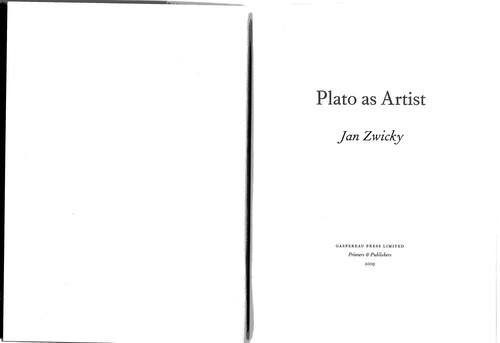 Plato as artist