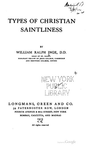 Types Of Christian Saintliness