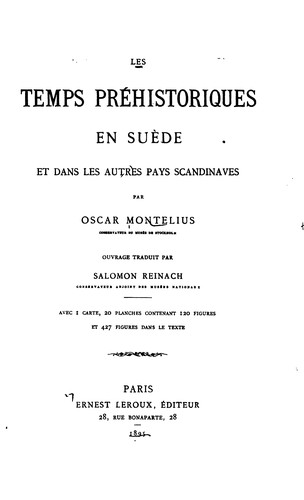 Les temps préhistoriques en Suède et dans les autres pays scandinaves