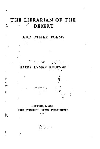 The librarian of the desert, and other poems