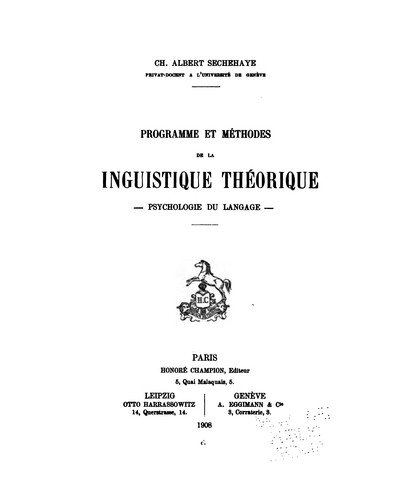 Programme et méthodes de la linguistique théorique