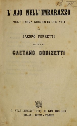 L'ajo nell'imbarazzo