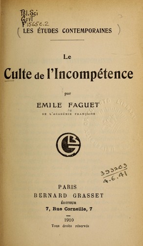 Le culte de l'incompétence