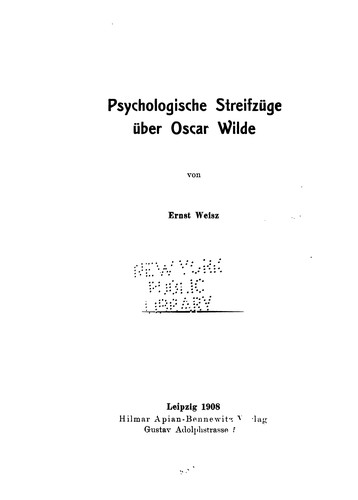 Psychologische Streifzüge über Oscar Wilde