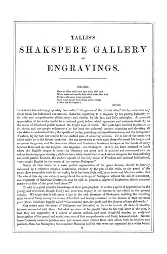 Tallis's Shakespere gallery of engravings