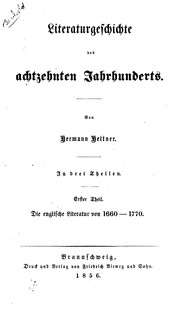 Die englische Literatur von 1660-1770