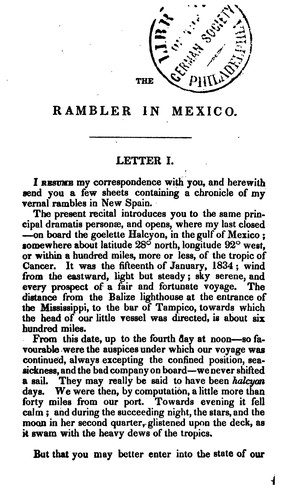 The Rambler in Mexico: MDCCCXXXIV