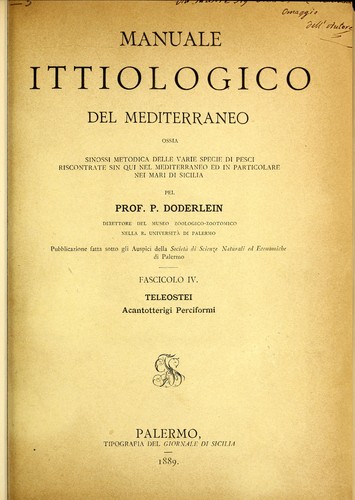 Manuale ittiologico del Mediterraneo