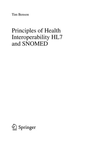 Principles of health interoperability HL7 and SNOMED