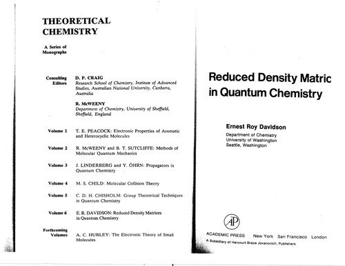 Reduced density matrices in quantum chemistry