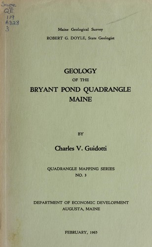 Geology of the Bryant Pond quadrangle, Maine