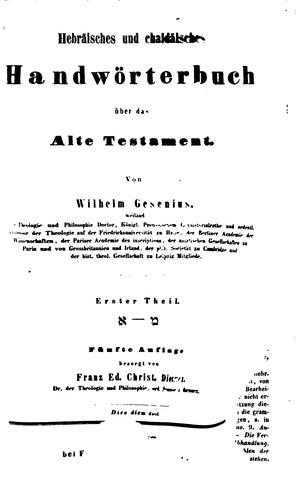 Hebräisches und chaldäisches Handwörterbuch über das Alte Testament