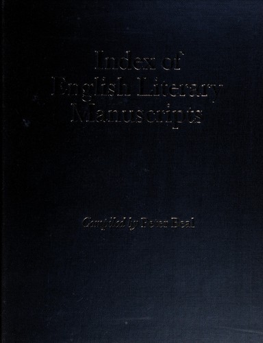 Index of English Literary Manuscripts: 1625-1700,Part 2