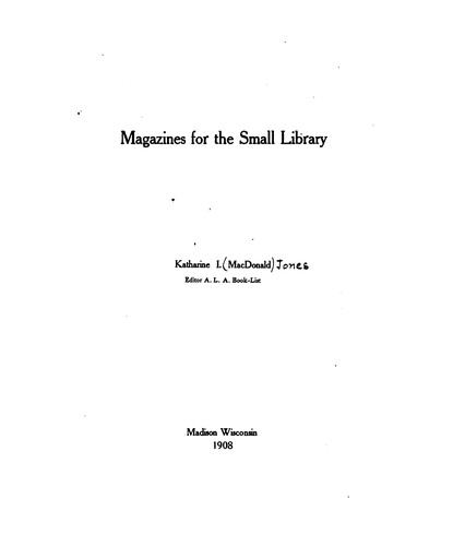 Magazines for the small library