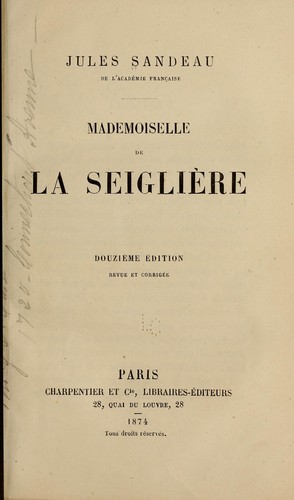 Mademoiselle de La Seiglière
