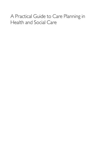 A practical guide to care planning in health and social care