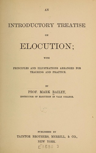 An introductory treatise on elocution
