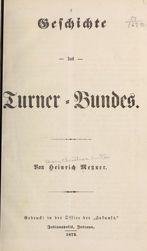 Geschichte des Turner-bundes