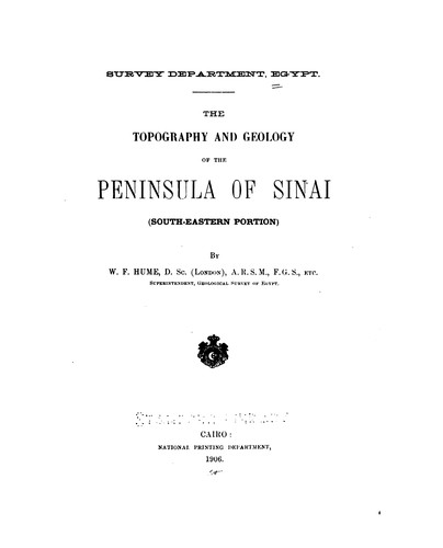 The topography and geology of the Peninsula of Sinai (south-eastern portion)