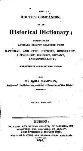 The Youth's Companion, Or, An Historical Dictionary: Consisting of Articles Chiefly Selected ..