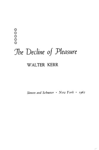 The decline of pleasure