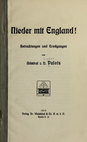 Nieder mit England!