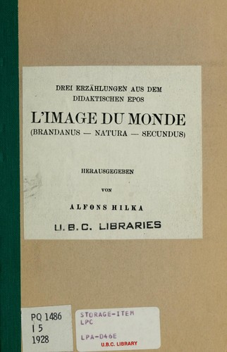 Drei erzählungen aus dem didaktischen epos L'Image du monde (Brandanus--Natura--Secundus)