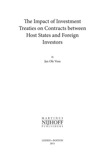 The impact of investment treaties on contracts between host states and foreign investors