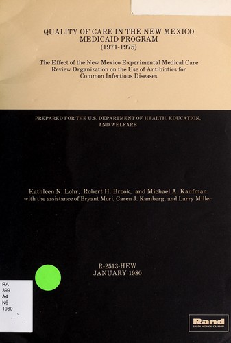 Quality of care in the New Mexico Medicaid program (1971-1975)