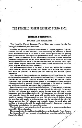The Luquillo Forest Reserve, Porto Rico
