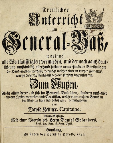 Treulicher unterricht im general-bass, worinne ...