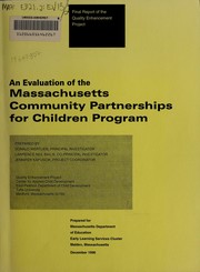 An evaluation of the Massachusetts Community Partnerships for Children Program