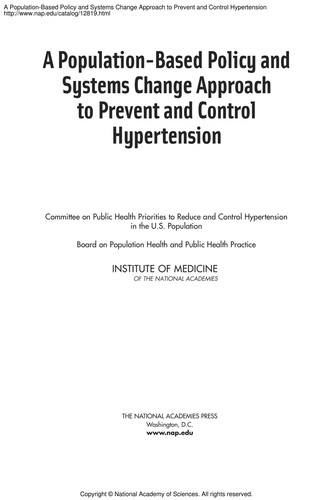 A population-based policy and systems change approach to prevent and control hypertension