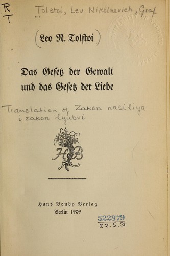 Das Gesetz der Gewalt und das Gesetz der Liebe