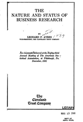 The nature and status of business research